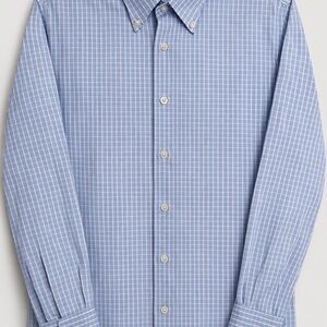 Charles Tyrwhitt Light Blue Plaid Shirt Size NECK 17.5